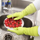 Clinlai natural rubber gloves S small long style imported from Vietnam, non-slip patent cleaning housework, kitchen, bathroom, dishwashing food