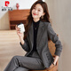 Pierre Cardin woolen blazer women's 2025 new autumn and winter thickened professional temperament work clothes suit suit dark gray suit + trousers XL