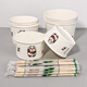 Disposable bowls and chopsticks, household thickened instant noodle paper bowls, commercial packed lunch boxes, disposable bowls and chopsticks lunch boxes, whole box batch, thickened 500 type paper bowls and chopsticks, 50 sets