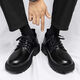 Chaussures de chef amaoton Chaussures non glissantes pour hommes non glissantes pour hommes, petites chaussures noires masculines Travail et travail chaussures en cuir de style polyvalent masculin