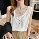 
Yu Zhaolin's vest for women in summer, wearing suspenders, inner wear, and covers the secondary breasts, sleeveless loose ice silk top. YZL-Roaming Diary [White] buttons. XL code recommended: 110-140Jin [Jin equals 0.5 kg]
