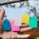 Shipton plastic experimental small tag green plant flower tag waterproof tag gardening seedling tag orchid plant tag 5*7 white 100 sheets