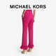 MICHAEL KORS MK Women's Frizzy Trim Suit Pants Frizzy Removable Magenta 684 M (2)