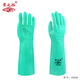 Guantes de nitrilo espesado y extendido resistente a los productos químicos de goma Corrosión resistente a la corrosión resistente al alcalón