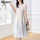 Pincai Short Sleeve Dress Women's Summer Solid Color Square Neck Lace Sleeves Korean Fashion Gentle A-Line Skirt P141Q1068