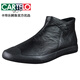 
CARTELO men's shoes leather shoes autumn casual high top flap plus velvet cotton shoes winter shoes 2025 new men's Martin boots all black 9207 39
