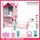 BTOP Juguetes para niños Jugar a las niñas Little Princess Villa Castle Casa de cumpleaños Casa de muñecas Regalos de Navidad [Villa 1 Luz + 2 bebé] Segundo piso 2 dormitorios 1 terraza