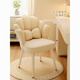 Futianxi household dressing table makeup chair simple chair light luxury dining chair back bedroom girl internet celebrity manicure stool off white + pillow + petal chair + high rebound + white