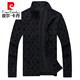 皮尔卡丹（pierre cardin）春秋新款高端品牌夹克套装男士青年休闲运动套装男潮流外套衣服 6629-黑色 2XL 180