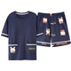 美筠特大码睡衣女士夏季纯棉短袖加肥加大码胖MM200斤家居服夏天套装 KNC3519 5XL