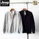 JEEP SPIRIT Japanese retro autumn and winter men's Henry collar long-sleeved solid color T-shirt bottoming shirt loose casual pullover stand-up collar sweatshirt Gray Main picture M