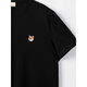 William Fox /Sons New Retro Mode Rejuvenation Flüssigkeit Ammoniak Craft 100% Langer samt-Baumwoll-hautfreundlichem gestricktem Little Fox Sticked Round Neck Kurzärärmelte T-Shirt für Männer Yamamoto Schwarz L /50