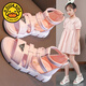 G.duck children's Roman shoes girls sandals summer 2024 new fashion sports princess shoes for big children and little girls shoes off-white H038 31 inner length 19.3 cm