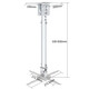 NB ergonómico Wanjia Niu T718-2 T718-4 T817-60 Rack colgante de colgantes Varilla de aluminio [T718-2] 53-83cm Telescópico [blanco]