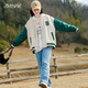Sugar Cube Girl Baseball Suit Women's Autumn Clothing American Contrasting Girls High School Girls Casual Jacket Top Junior High School Students Coat 9908DYR Beige Jacket + 9913 Jeans M