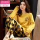 Modal 100% pure cotton pajamas for women in spring and autumn long sleeves sweet and cute summer cotton Korean style home clothing autumn and winter set 6628 T5352 L (recommended to wear 105-125 Jin [Jin equals 0.5 kg])