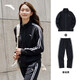 ANTA velvet warm sports suit for women winter women's casual suit sportswear jacket women's trousers sports two-piece set. Recommended regular two-piece set for autumn and winter. Basic black-1 M/female 165