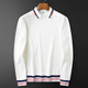 Prideme Design Sense Nische Herbst Dünne High-End European Casual White Polo Shirt Herren-Langärmelte schlank