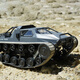 JJR/C sprayable alloy track military simulation model large tank remote control vehicle mecha combat vehicle children's birthday gift Tank combat vehicle [black and gray] spray version