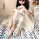 Yushangzhen 2025 Summer Estilo antiguo zapatos Hanfu Hanfu Disfraz Antiguo Viejo Beijing Zapatos de tela hechos a mano Cabeza de caballo de estilo chino Talla blanca 32 Longitud interior 19.8 cm