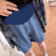 Geman drooping ennis mütterlichheitshorts tragen sommer dünne große Größe losen Mutterschaftshosen Frühlings- und Sommer-Weitbeinhosen Jeans Shorts Dunkelblau M.
