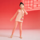 Red bean children's pure cotton autumn clothes and autumn pants suit men and women medium and large children autumn and winter low round neck thermal underwear Class A cotton sweater cover H4M1048 deep powder 150