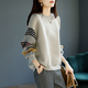 ROMON Autumn and Winter Pullover Sweater Women's 2024 New Spring and Autumn Loose Slim Short Jacket Women's Casual Bottoming Top Gray XL (120-135Jin Jin equals 0.5kg)