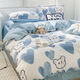 Mirror Moon Picture Internet Celebrity Washed Cotton Bedding Spring and Autumn Student Single Dormitory Bed Sheets Three-piece Quilt Cover Men's Summer Smudged Macaron 1.5 Meter Four-piece Set Quilt Cover 1.5x2 Meters