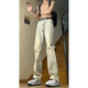 Chaohandu 2025 New Jeans Frühlings- und Herbst Sommer-Casualhose Dünne Schlankhosen Amerikanische Vibe Scimitar Mikro-Flüssigkeitshose Black-G825 m (100-115jin [Jin gleich 0,5 kg])