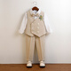 Wengeao (Wengeao) Kinderkleider Boy Host Kleidungskleidung Blumenjungenanzuganzug Anzug Set Kindertagempfänger Kostüm Prince Anzug Khaki Weste + Kurzärmele + Hosen