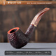 Sharphan (Savinelli) importierte handgefertigte massive Holzpfeife Heather Wood P104 Römischbrauner Kauenfilterrohrmänner [677 Eimer Typ Dick Wall Bend Eimer große Größe]