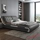 Leather bed double bed 1518 meters modern simple wedding bed leather art bed master bedroom furniture 1500*1900 storage version bed nightstand*15885D latex mattress