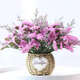 AIMAN Yunnan Flowers Dried Flower Bouquet Forget-Me-Not Lover Grass Combination Starry Gypsophila Living Room Real Flowers Flower Arrangement Home Furnishings Pink + Grass About 30 Pieces Not Included in the Flower Basket