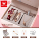 Olevs Swiss Certified Brand Watch Woard Woard Watch Mechanical Watch Fashion Fashion Hollow Imperproofing Gift For Girlfriend 6636 Vins Red [Boîte-cadeau]