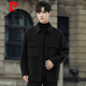 Pierre Cardin high-end double-sided wool jacket men's coat autumn and winter thickened high-end short woolen woolen coat pickle green M (under 130)