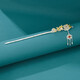 Crystal 925 Silver Hotan Jade Hairpin Ancient Style Hairpin Hairpin Birthday Gift for Girlfriends High-end Niche Practical Acacia Red Bean Hotan Jade Silver Hairpin F482-Gift Box
