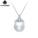 Fat Donglai's same style pearl pendant single natural freshwater necklace S925 silver large white pearl Ice and Snow Queen style white