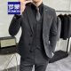 罗蒙（ROMON）轻熟风休闲大码西服套装男韩版修身两粒扣三件套通勤商务小西装潮 中灰色【西装+马甲+西裤】 2XL (建议135-145斤内)