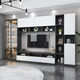 Youershi 2025 Neues TV -Schrank TV -Hintergrund Wall Neue Kombination Set von Hochschrank Wohnzimmer Leicht Luxusweinschrank Bücherregal mit Glas A02 Länge 2575*32/40*200