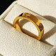 Shizhi gold-plated silver custom one-word ring, smooth surface for men and women, couple model for Chinese Valentine's Day gift, Kajia's same one-word ring, No. 17 ring