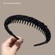 Wanyao black toothed anti-slip hairband for women, special hairpin for face wash, women's 2025 new wash pressure hair binding headband, black broken diamond headband