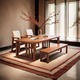 Zhangdian 2024 Nouveau bureau et table de salle à manger intégrée avec le nouveau salon de style chinois grande table en bois massif en bois massif multi-personnes table