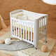 English baby cot imported beech 0-3 years old heart-opening small bed spliced variable desk children's bb bed YBCMJ01001A gray bed + cradle moon mattress S19YLA0581100