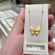 Fat Donglai's same style 18k gold butterfly necklace, K gold, gold and silver texture clavicle chain gold personalized gift for women during the flower month, butterfly necklace