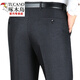 Pantalones de traje de pájaros carpinteros (Tucano) para hombres en otoño e invierno, pantalones rectos de la cintura alta y sin hierro gruesas de mediana edad pantalones casuales de mediana edad y ancianos 9901 Negro 32 (2 pies 5)