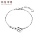 Lukfook Jewelry 950 platinum interlocking double-ring platinum bracelet, priced F63P0008DS, about 3.45 grams