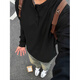 Digada American Henry Neck Waffle Waffle Sweatshirt Men's Men's Spring and Automne and Winter Plus Fleece Underpants T-shirt long à manches longues décontractées