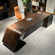 Huandi Boss Desk President's Desk Simple Modern Modern High-end Fashion Light Luxury Executive Desk Manager's Desk Office Atmosphere Single Table 2.6 Meter Boss Desk + Genuine Leather Boss Chair