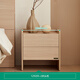 Quanyou Home Furnishings Wood Style Double Drawn Bedside Table Chinese Simple Bedroom Storage Cabinet Storage Small Cabinet Furniture