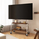 ProPre TV Mobile Stand 32-100 inches Universal TV Floor Stand Movable Stainless Steel/Wood Grain Wheels Living Room Bedroom TV Hanging Stand TV Stand 32-75 Inches Selected Stainless Steel/Double-Layer Storage Rack